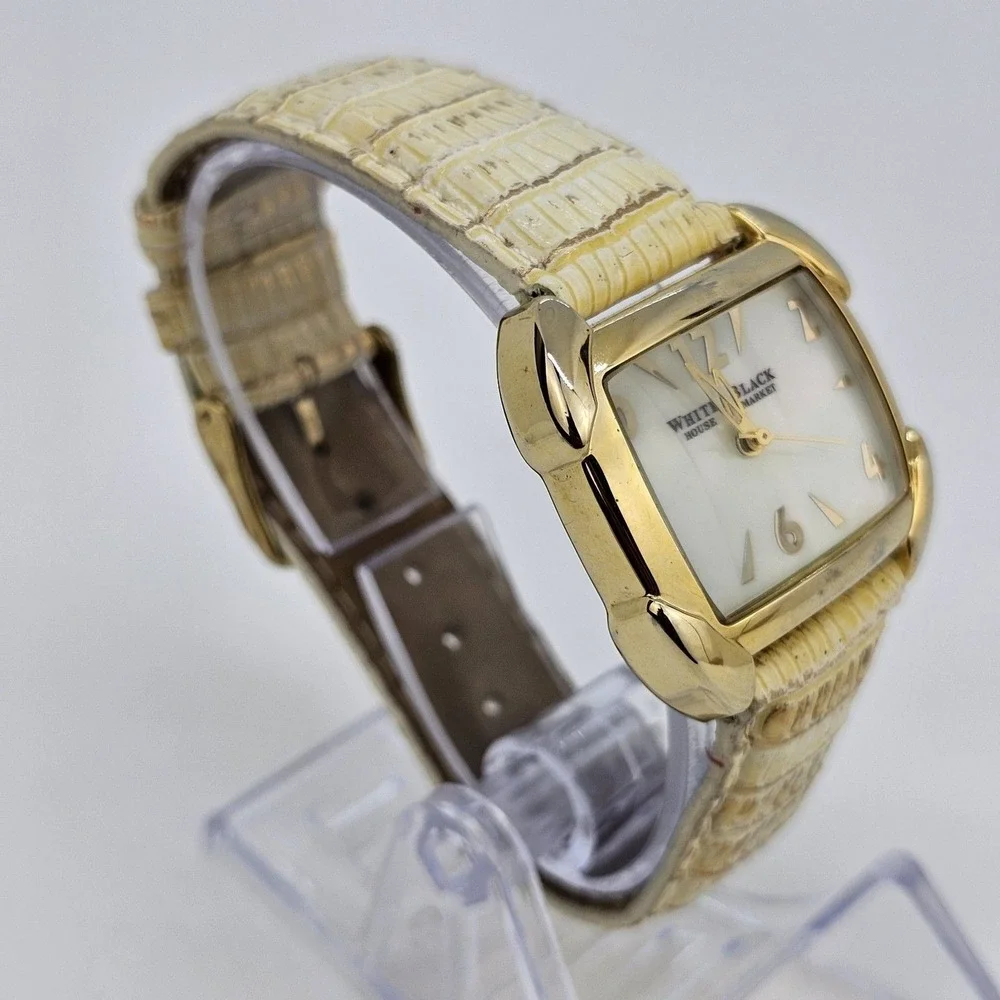 White House Black Market Women's Watch 34MM White Dial Leather Bands New Battery